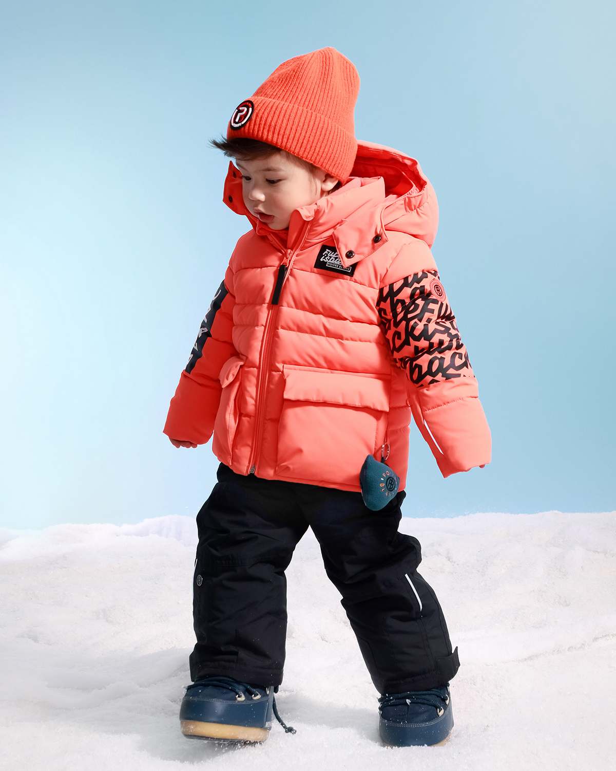 Poivre Blanc Kids Down Ski Jacket in Orange (Ages 4 - 6)