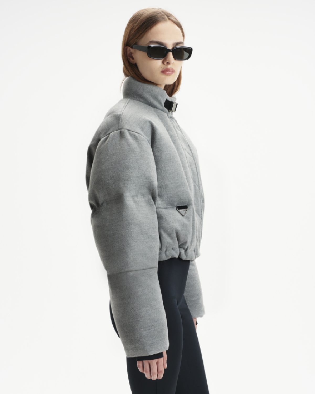 Shoreditch Ski Club Women's Hallie Mae Puffer Jacket in Grey Marl