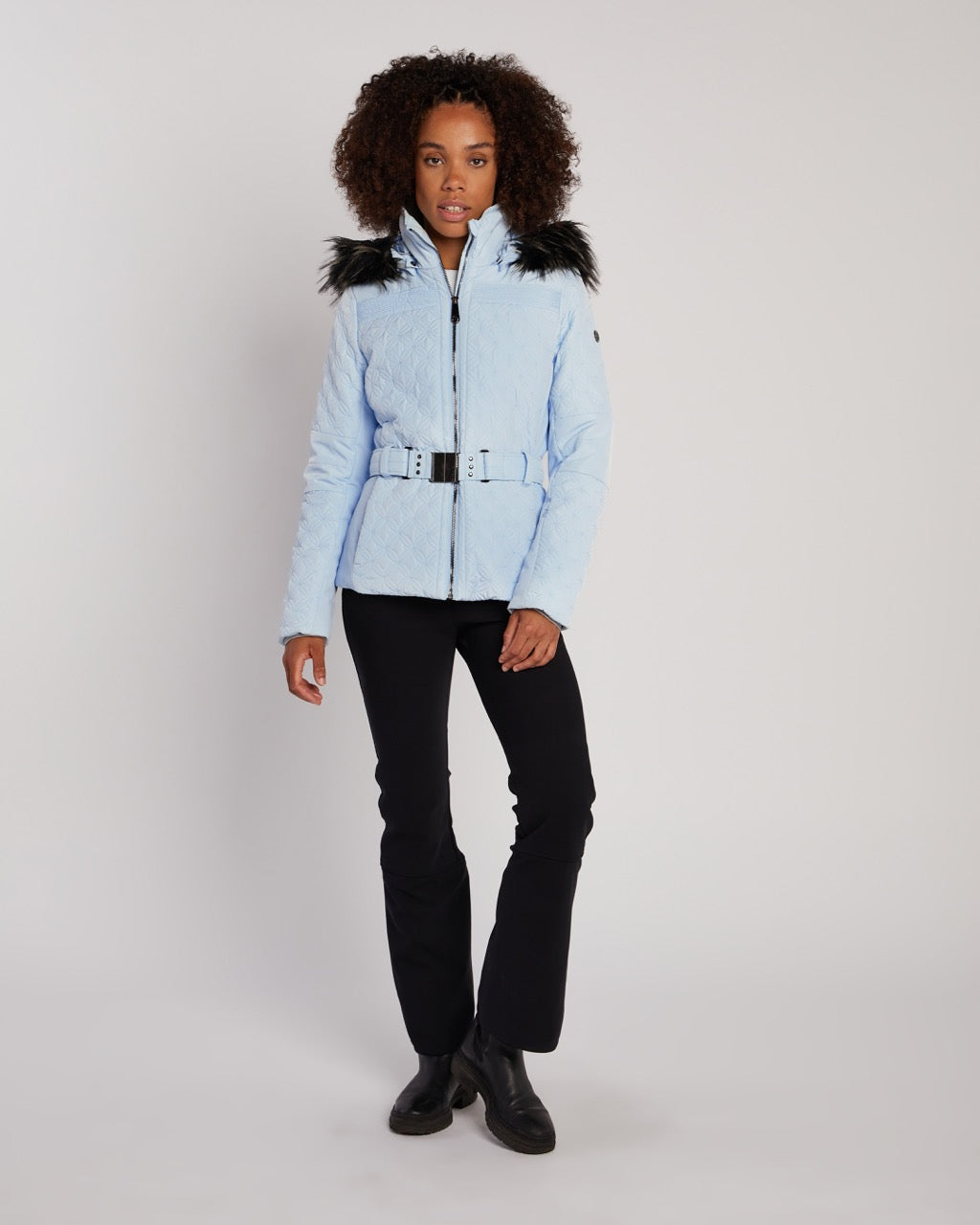 Poivre Blanc Women's Quilted Jacket in Whisper Blue