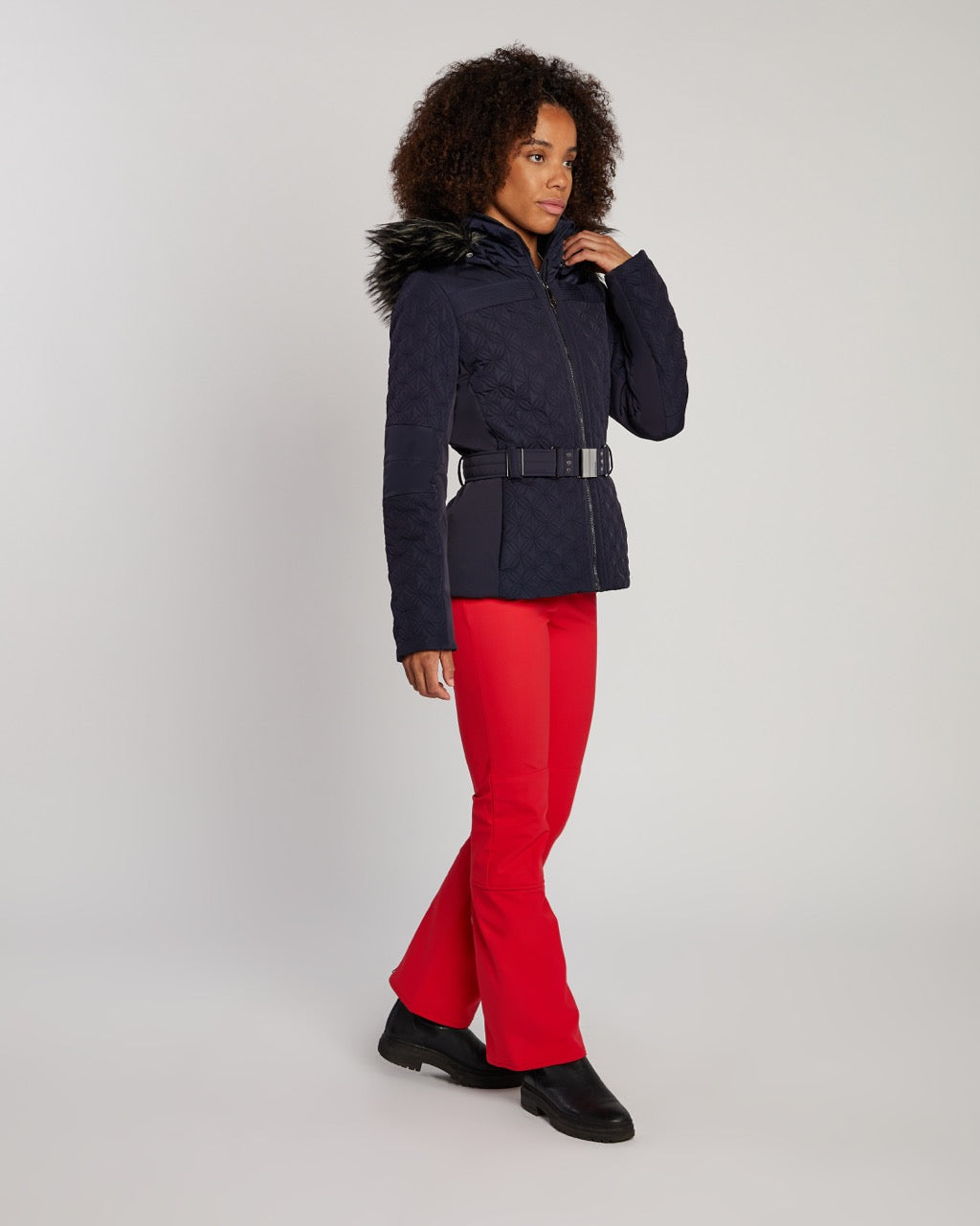 Poivre Blanc Women's Quilted Jacket in Navy Blue