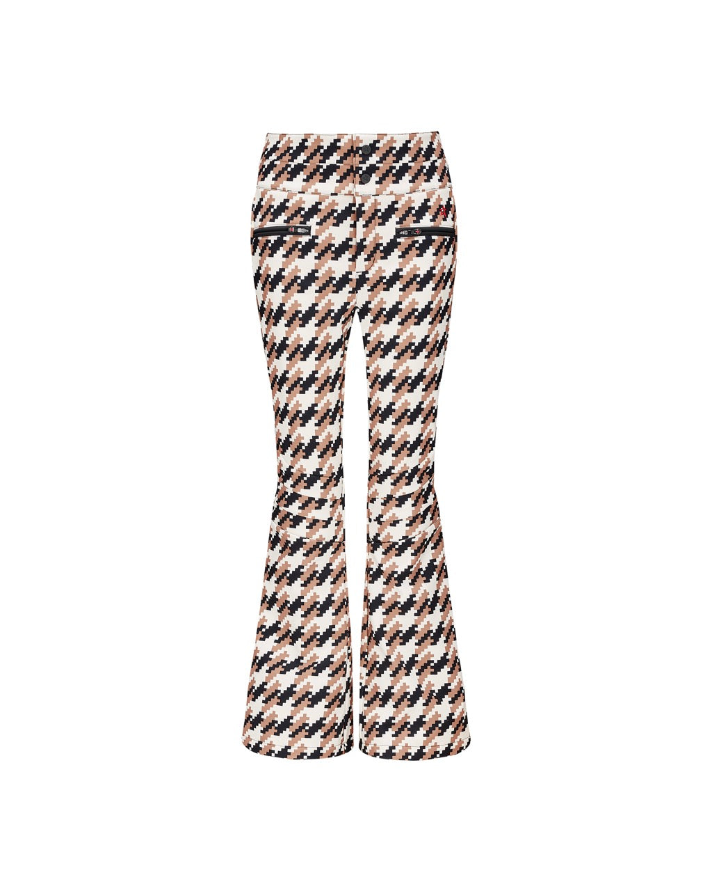 Perfect Moment Women's Houndstooth Aurora High Waist Flare Pant - Camel