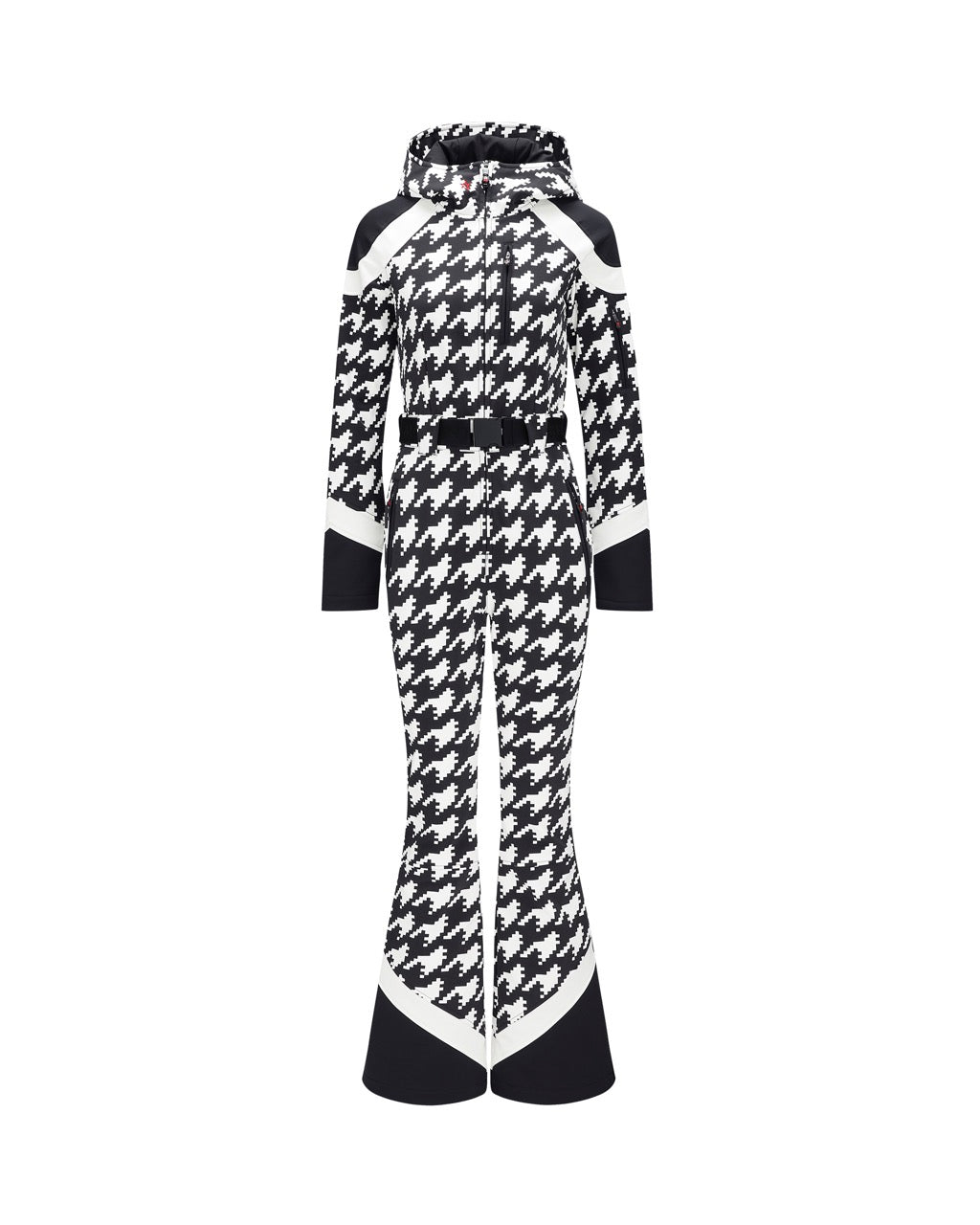 Perfect Moment Women's Houndstooth Allos Ski Suit - Black & Snow White