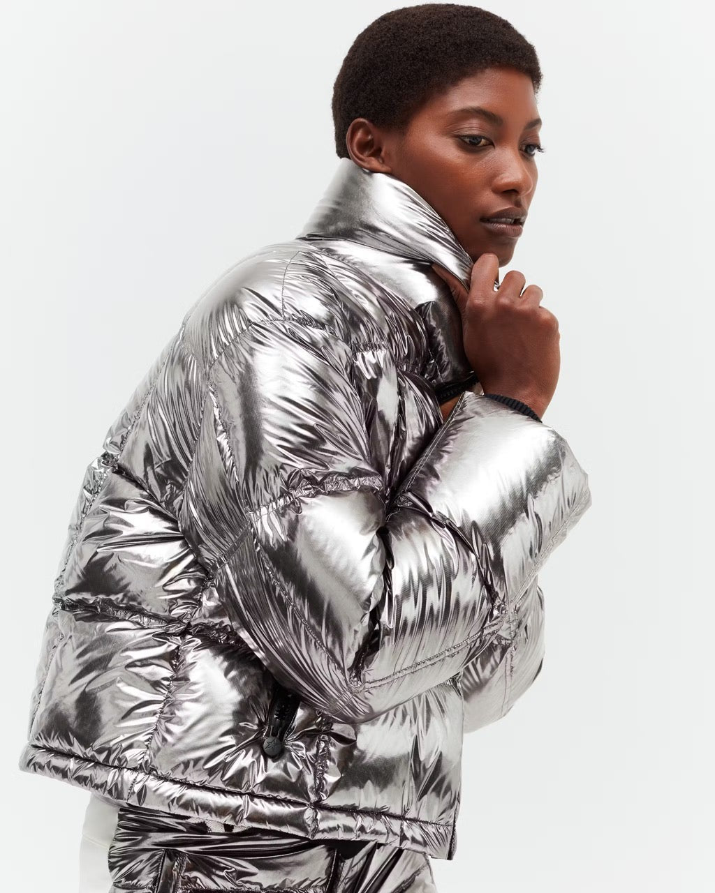 Metallic jacket hot sale