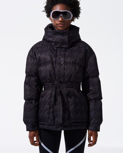 Perfect Moment Women's Houndstooth Maya Parka Ski Jacket - Black