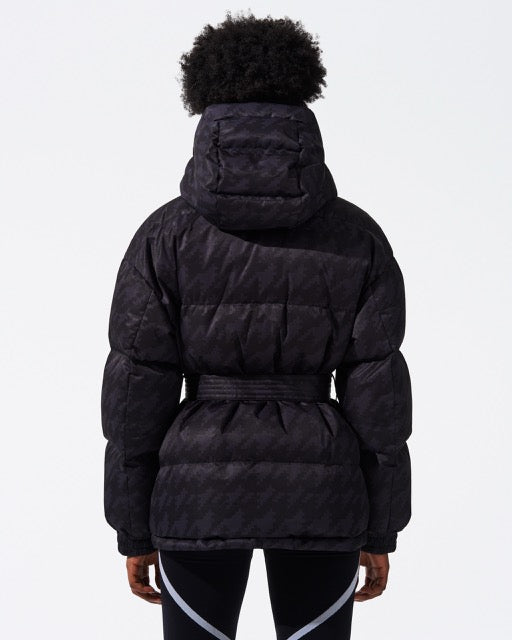 Perfect Moment Women's Houndstooth Maya Parka Ski Jacket - Black